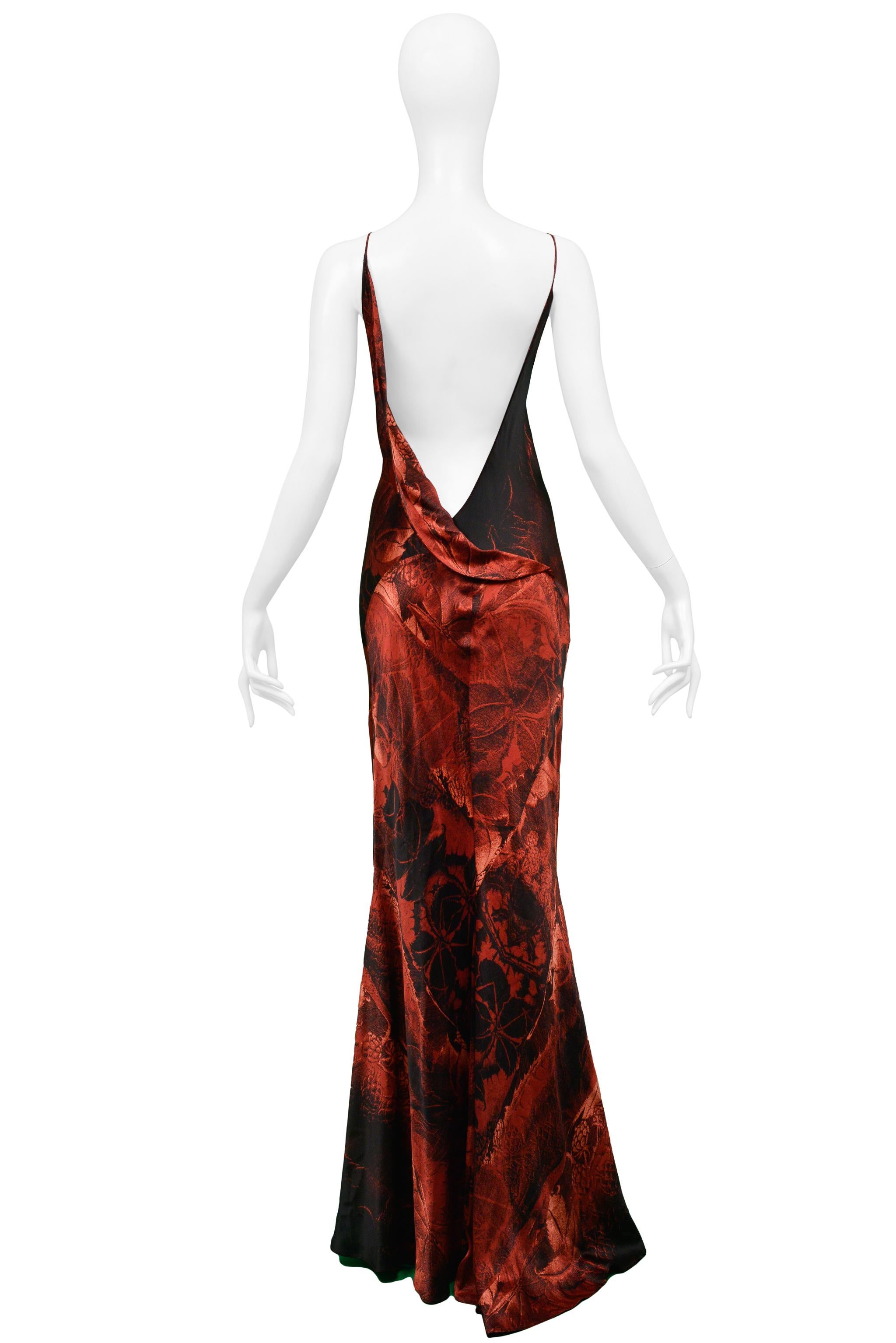 Roberto Cavalli Vintage Schwarz & Roter Slip Abendkleid 1
