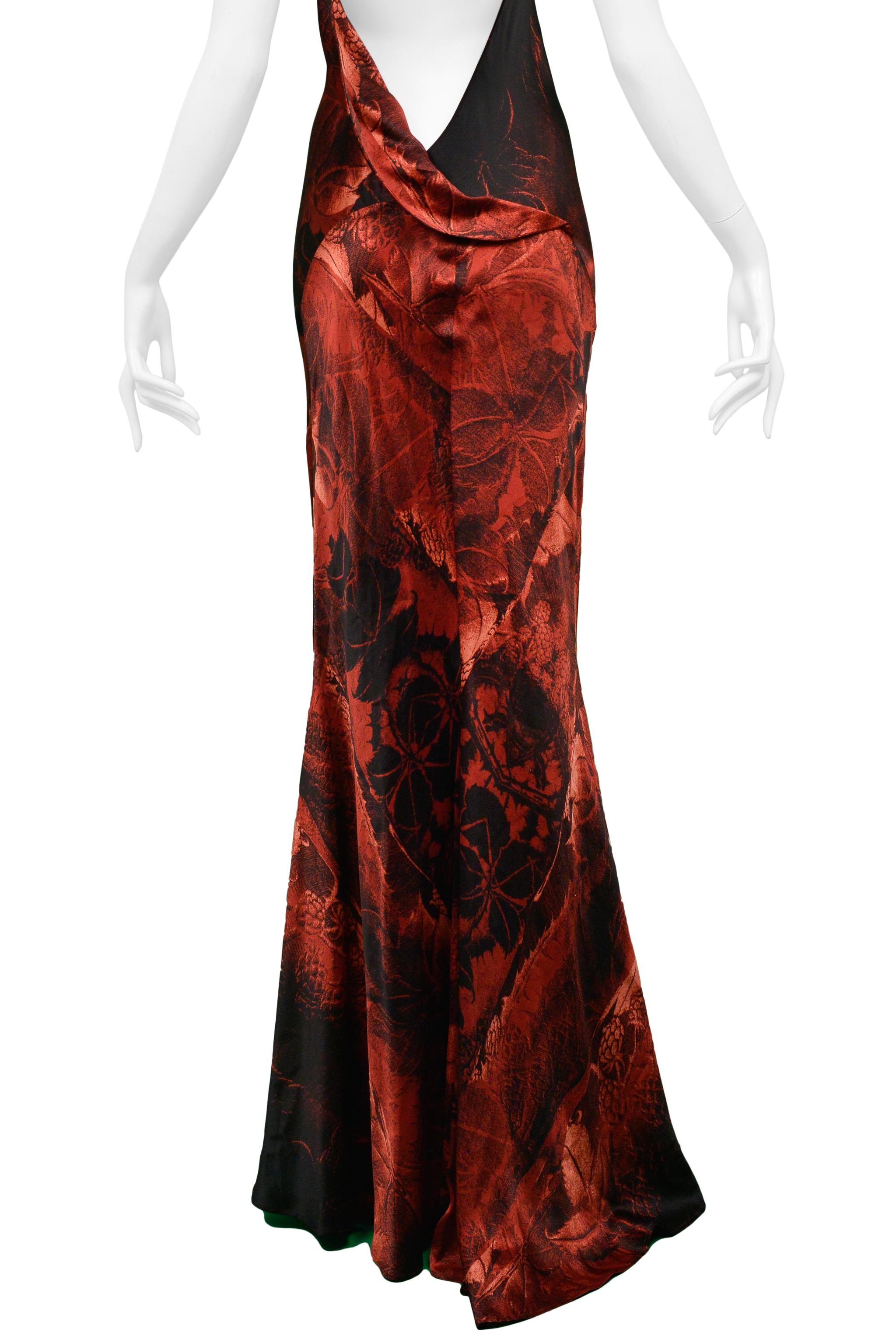 Roberto Cavalli Vintage Black & Red Slip Evening Gown In Excellent Condition In Los Angeles, CA