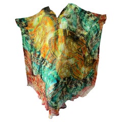 Roberto Cavalli Vintage Butterfly Wing Print Silk Caftan Kaftan Dress