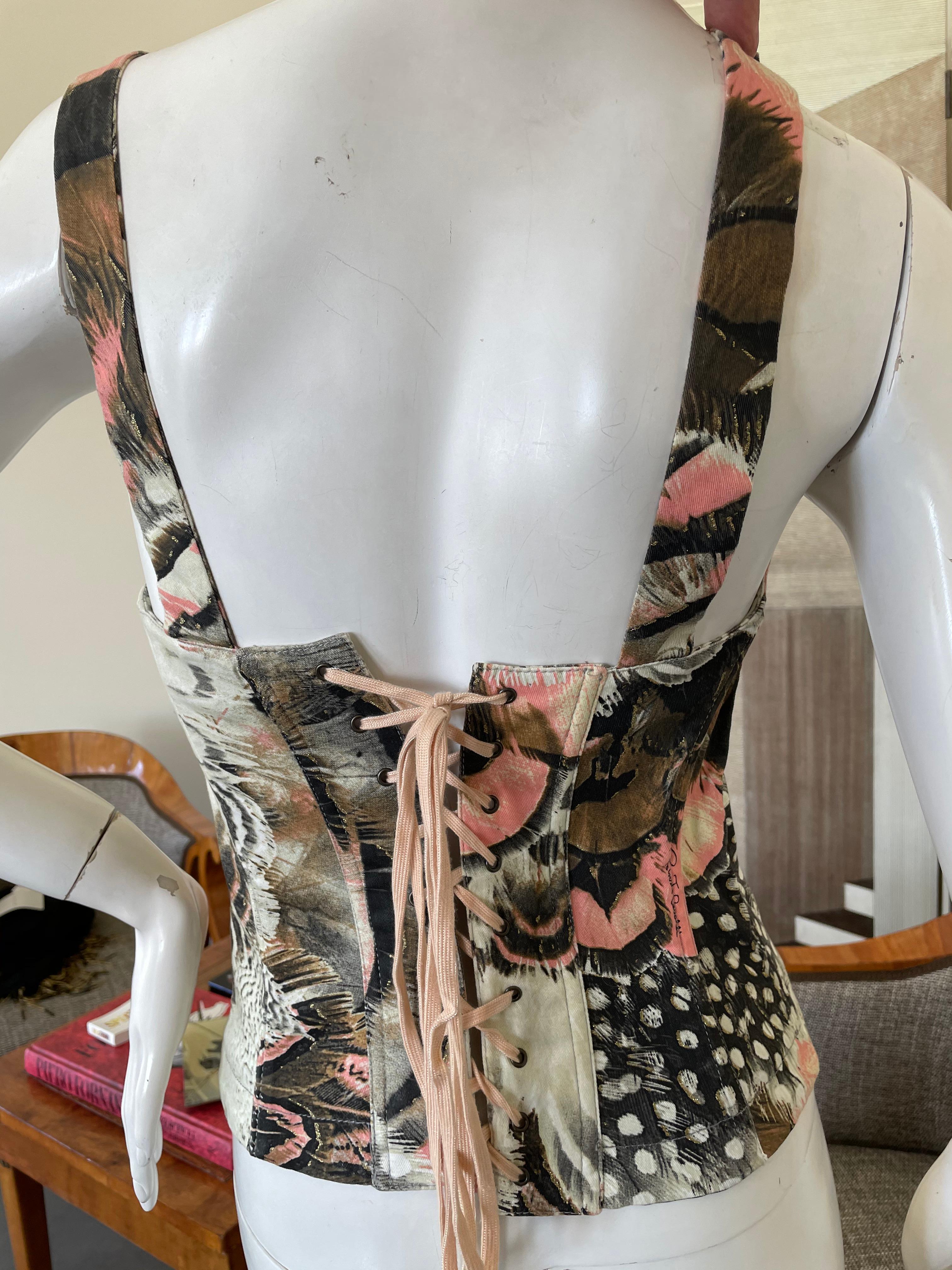 Roberto Cavalli Vintage Corset Laced Bustier New with Tags $725 For Sale 2