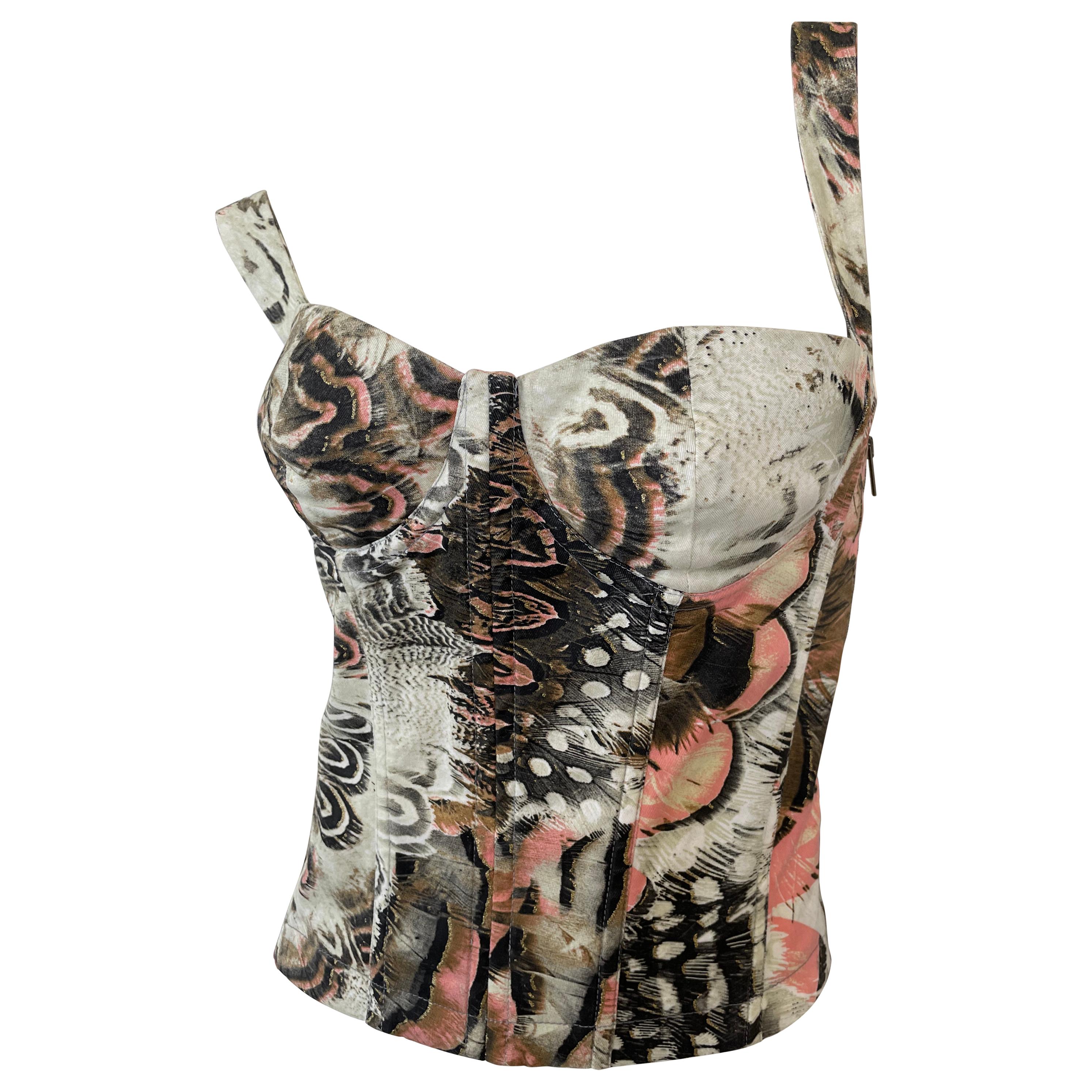 Roberto Cavalli Vintage Corset Laced Bustier New with Tags $725 For Sale