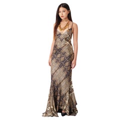 Roberto Cavalli Vintage Deadstock 2005 - Robe en soie python imprimée