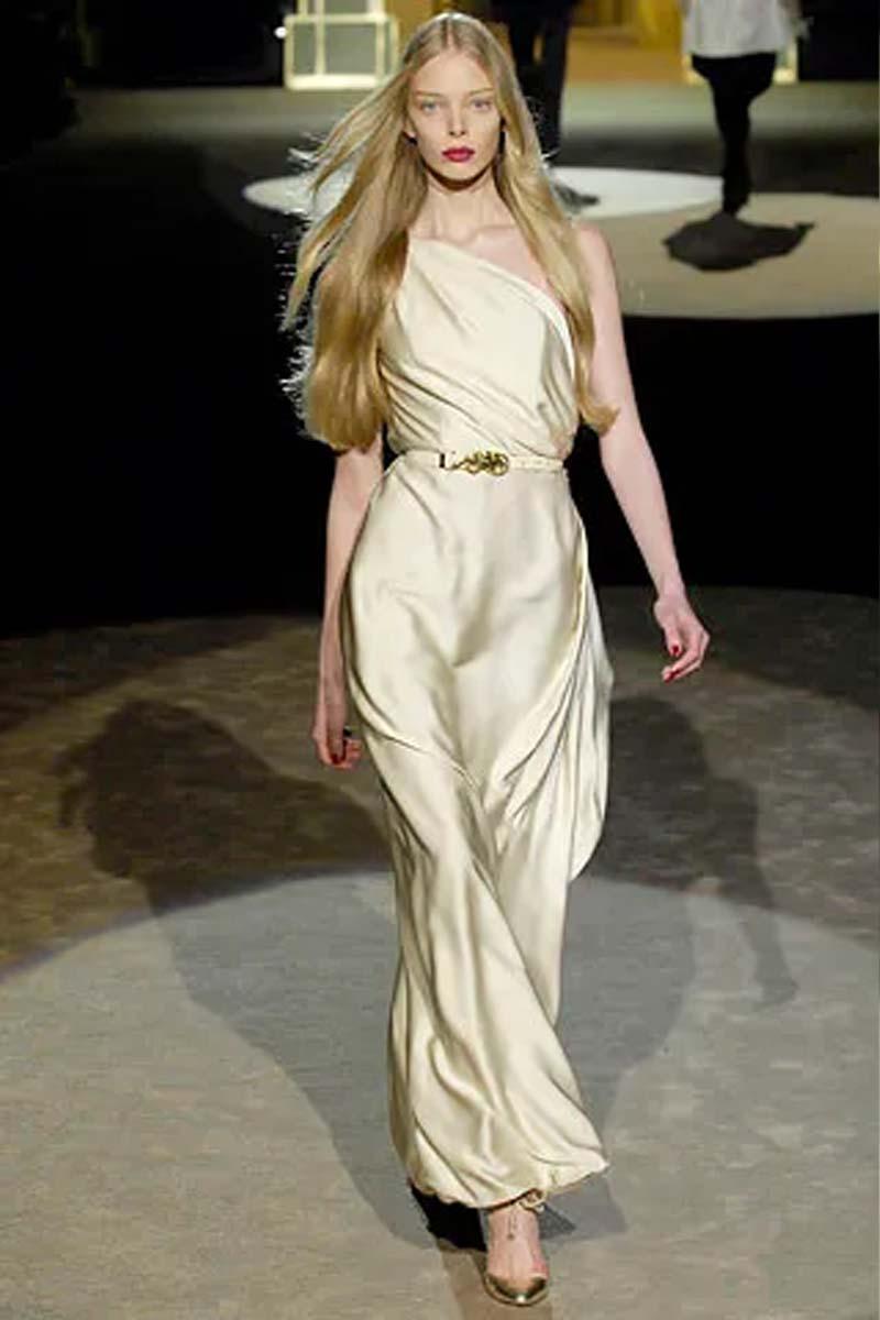 Women's or Men's Roberto Cavalli Vintage Deadstock F/W 2007 Runway Silk Halterneck Gown