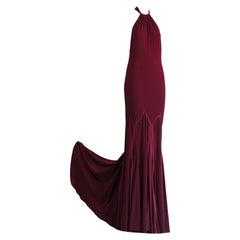 Roberto Cavalli Vintage F/W 2006 Red Halter Fringe Gown Dress