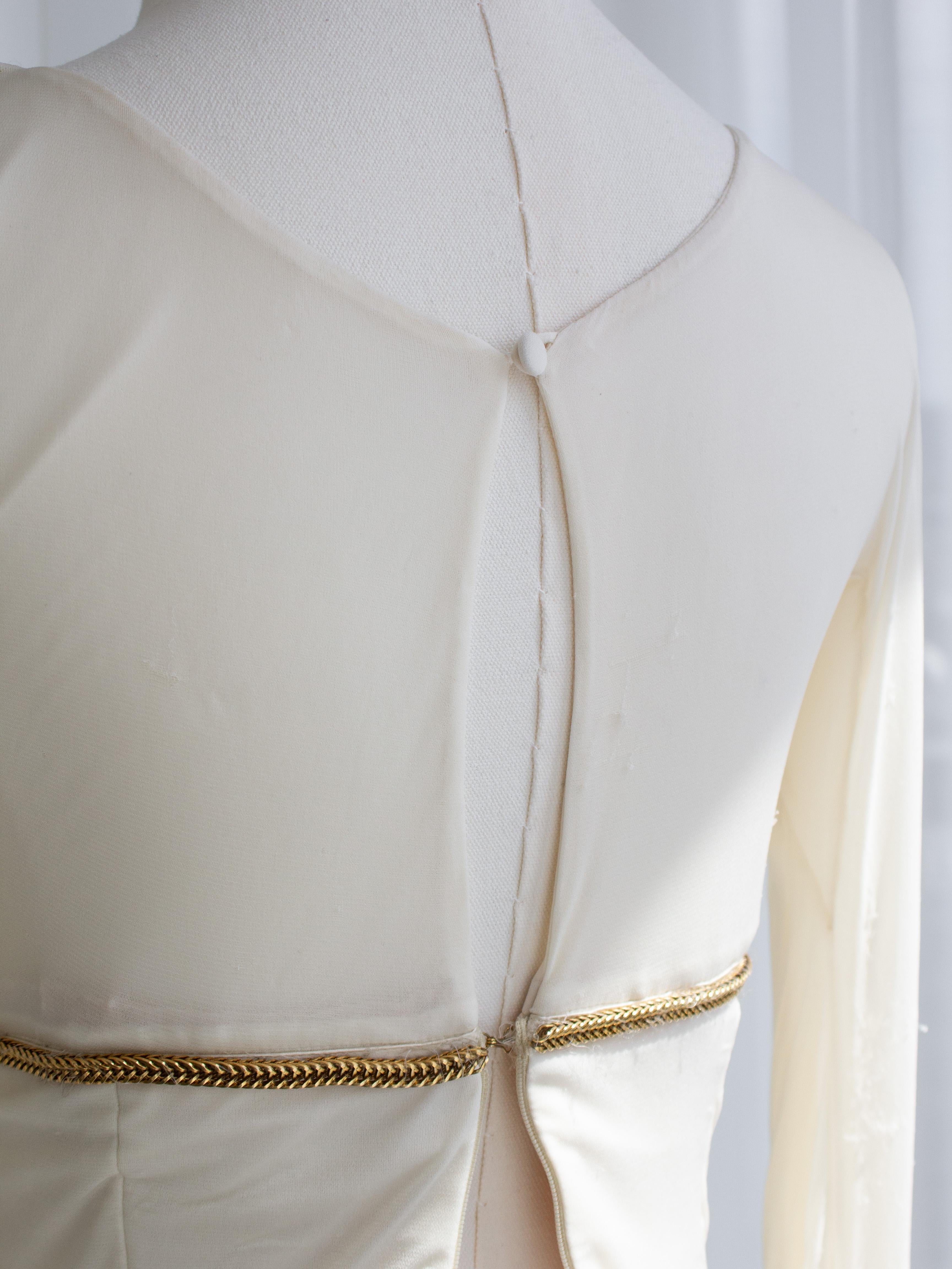 Roberto Cavalli Vintage F/W 2007 White Pleated Gold Snake Cleopatra Dress Gown 9