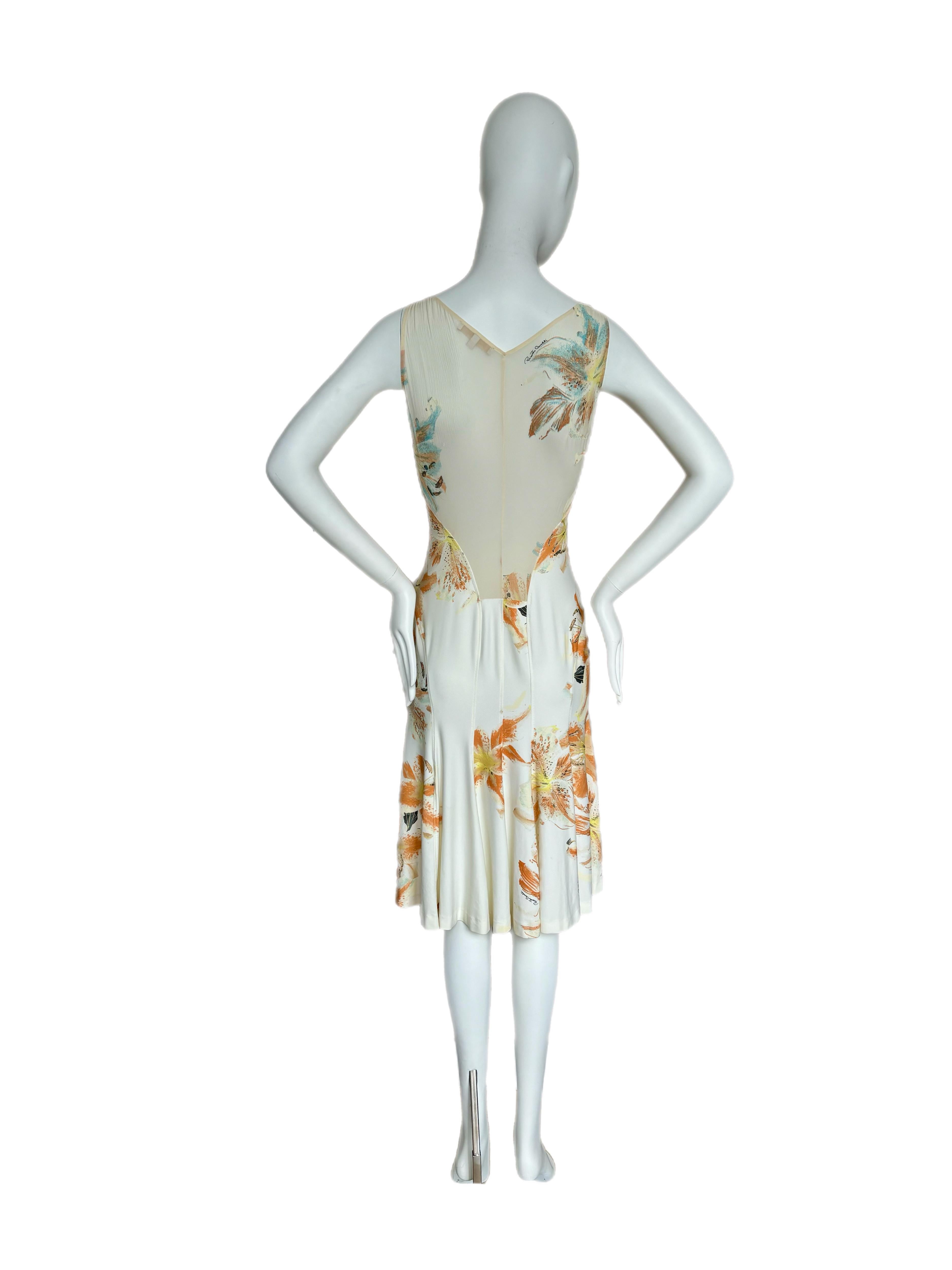 ROBERTO CAVALLI Vintage Floral Dress w. Gold Charms Feminine Slip Style 2