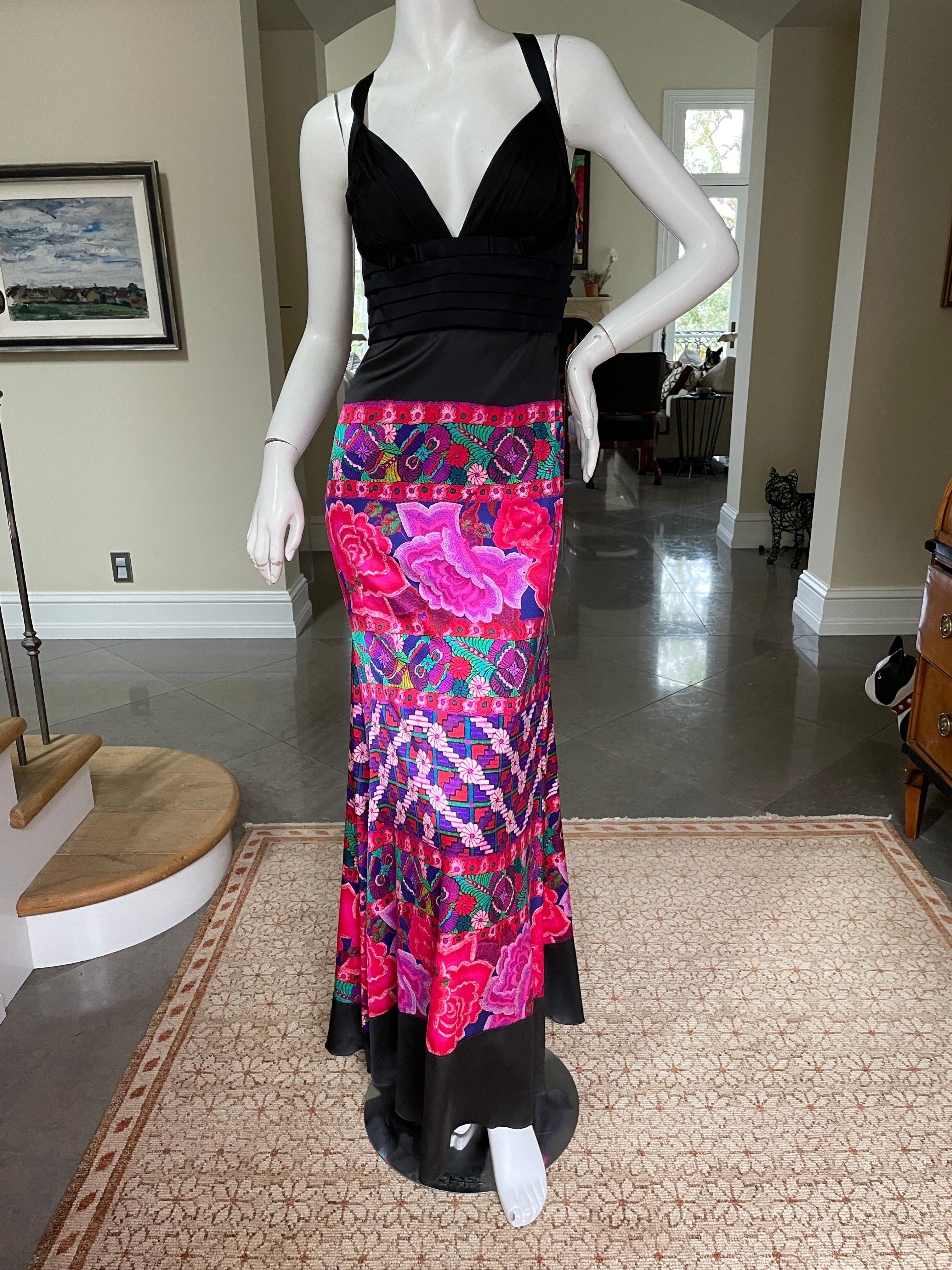 Roberto Cavalli Vintage Folkloric Mexican Pattern Evening Dress For Sale 1
