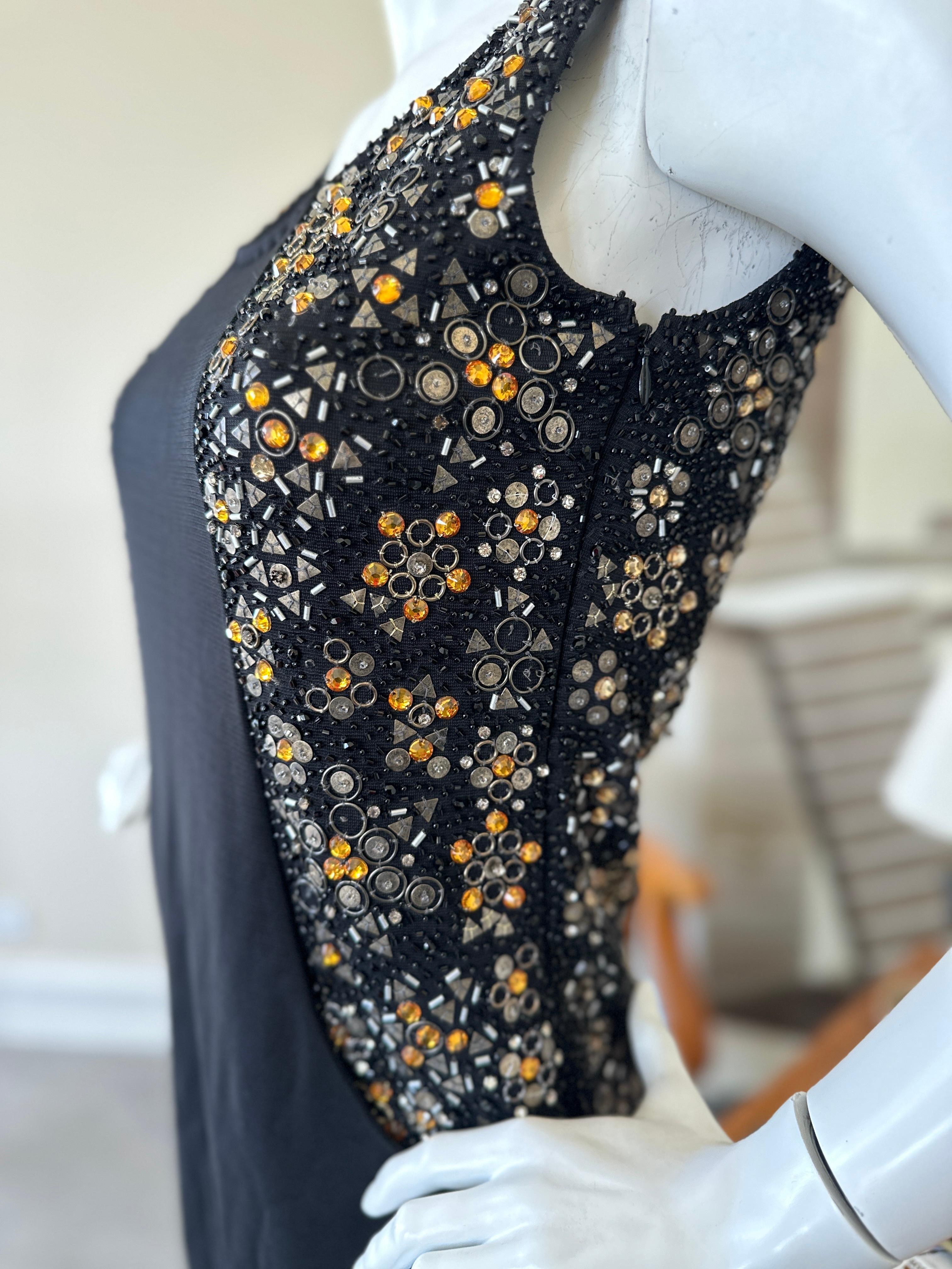Roberto Cavalli Vintage Heavily Embellished Cocktail Dress for Class Cavalli In Excellent Condition For Sale In Cloverdale, CA