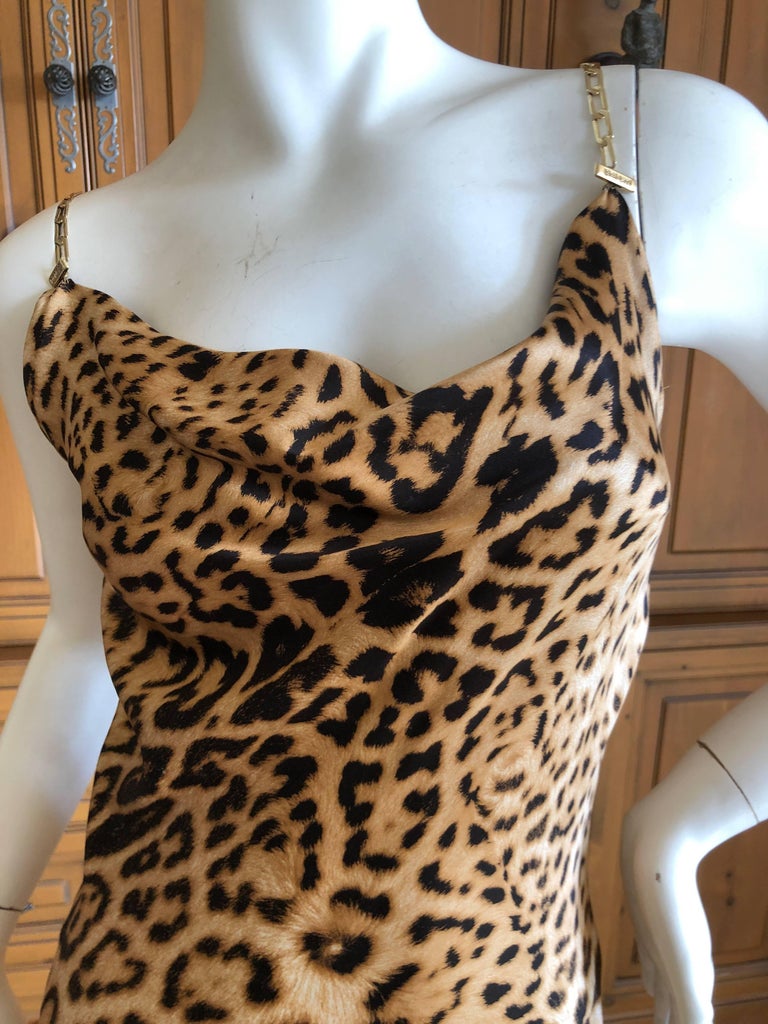 Roberto Cavalli Vintage Leopard Print Evening Dress with ...