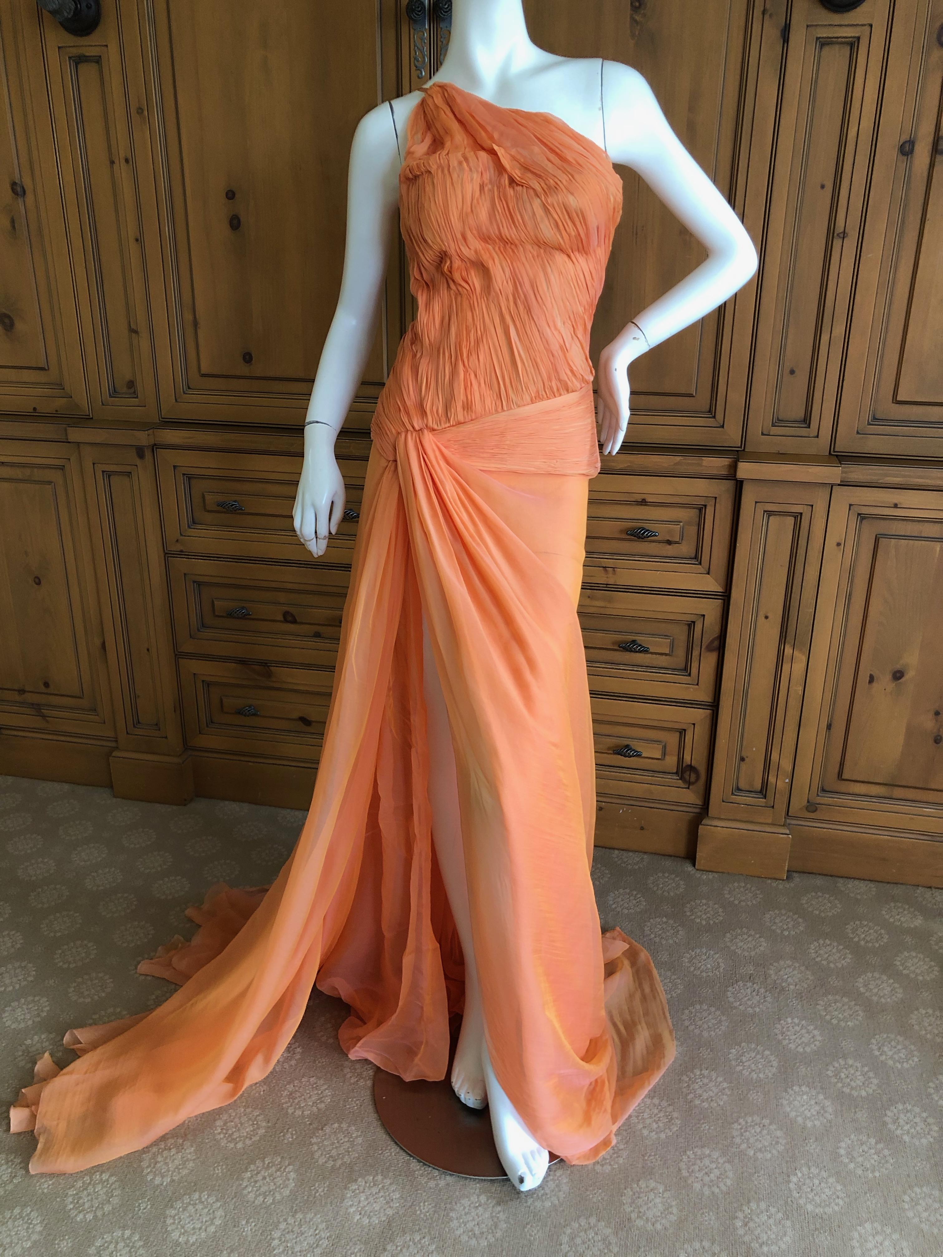 roberto cavalli orange dress