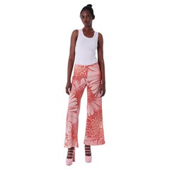 Roberto Cavalli Vintage S/S 2000's Pink Floral Silk Trousers