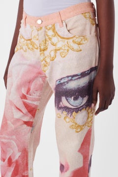 Roberto Cavalli Vintage S/S 2001 Jewel And Eye Print Trousers