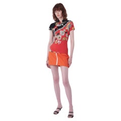 Roberto Cavalli Vintage S/S 2003 Chinoiserie Short Sleeve Top