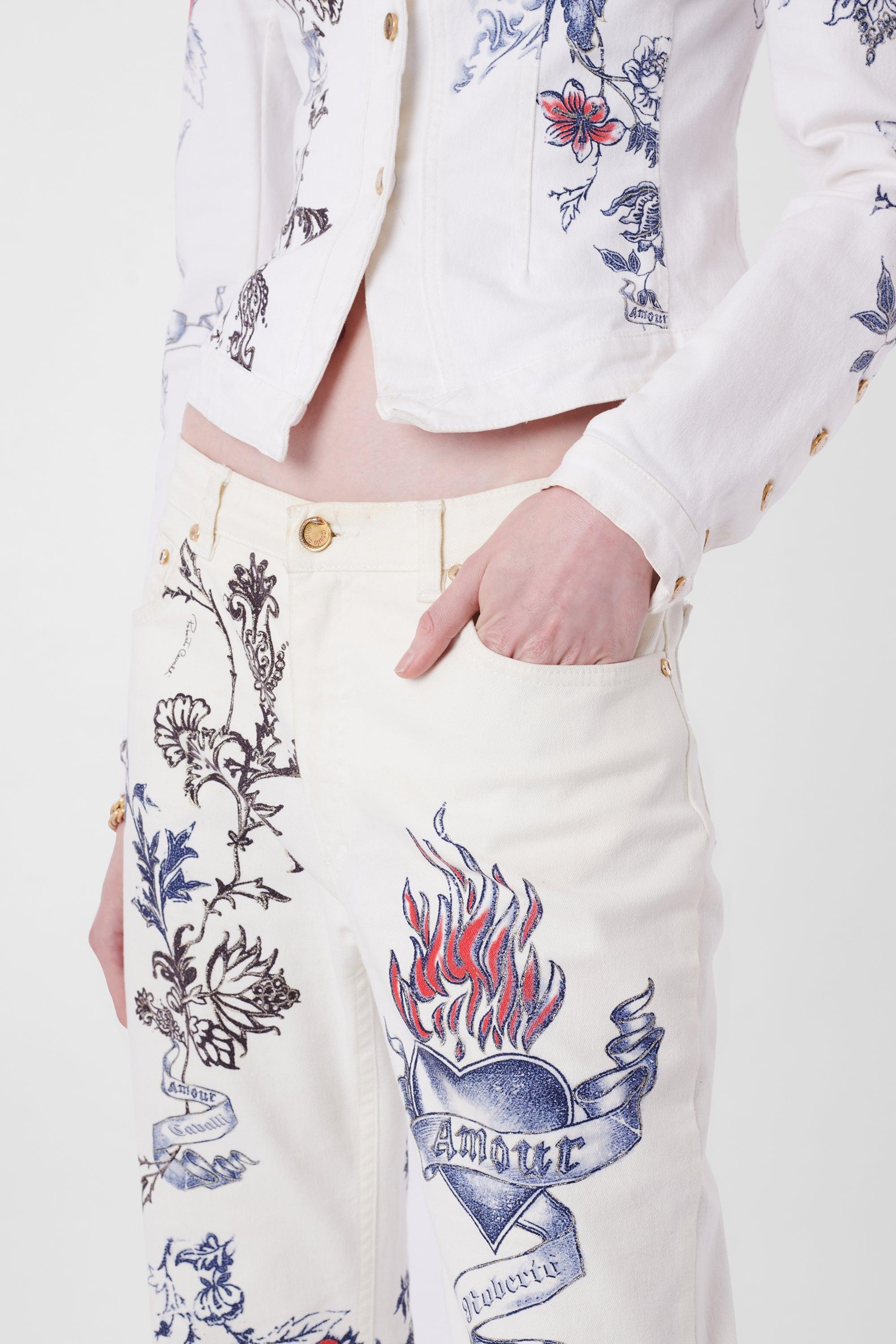 Women's or Men's Roberto Cavalli  Vintage S/S 2003 Tattoo Print Co-ord Set