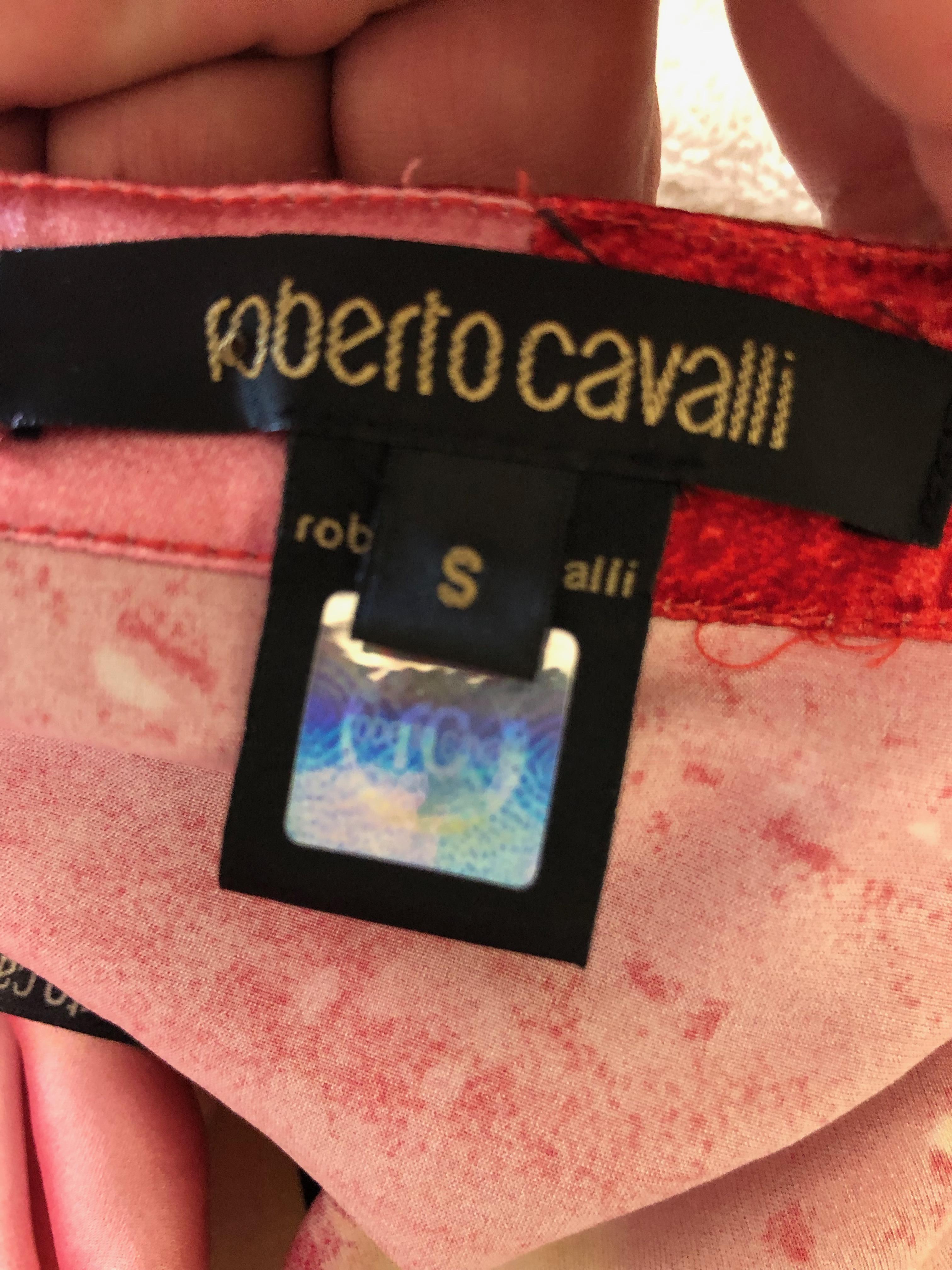 Roberto Cavalli Vintage Silk Acid Bright Floral Dress  For Sale 3