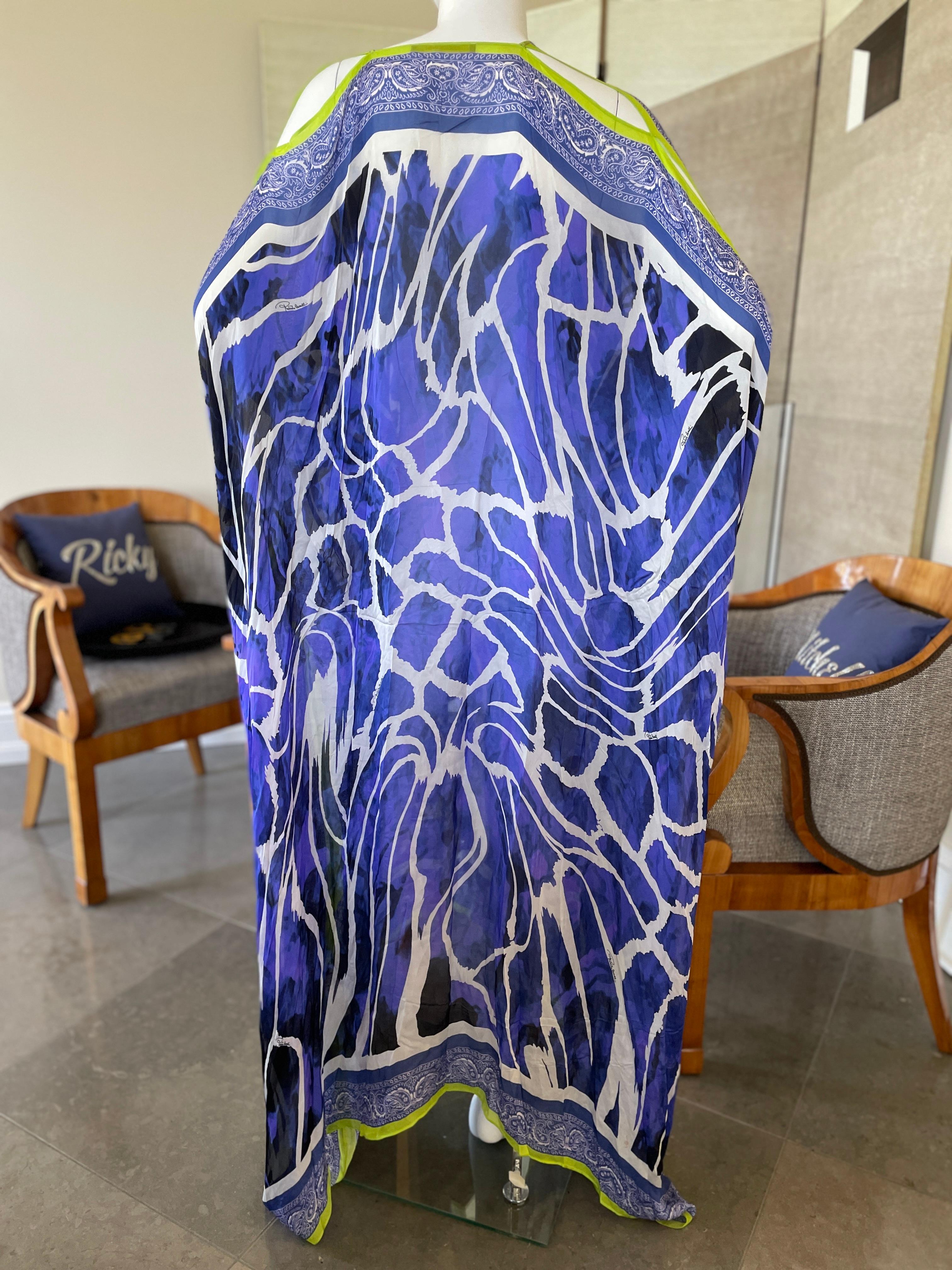 Roberto Cavalli Vintage Silk Caftan Dress In Excellent Condition For Sale In Cloverdale, CA