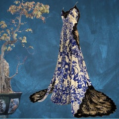 Roberto Cavalli Vintage Silk Ming Evening Gown Dress Fall/Winter 2009 Size 40IT