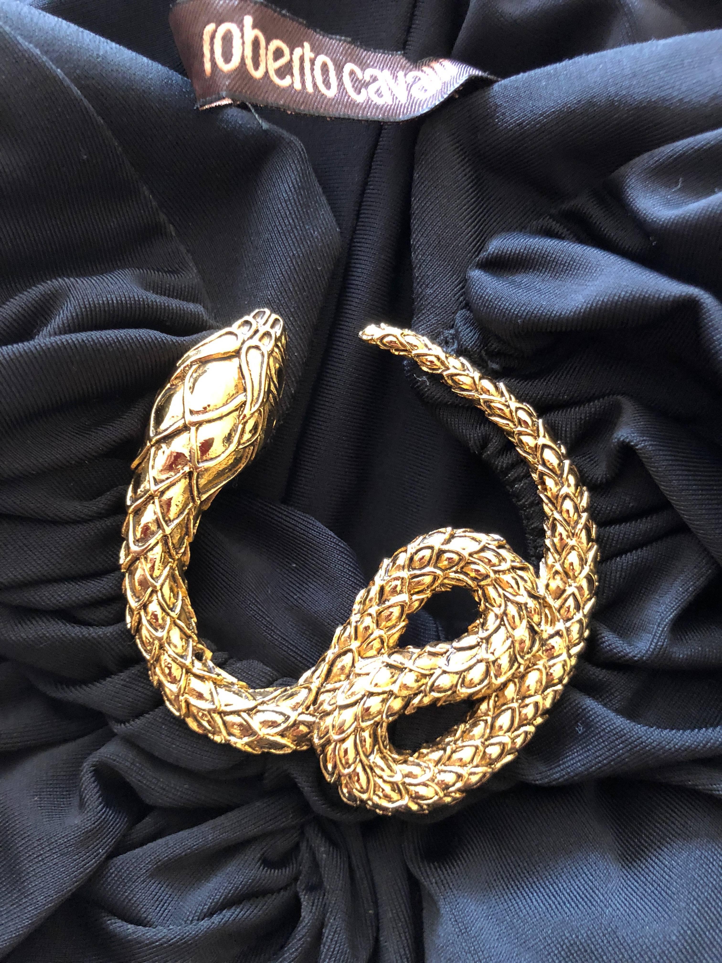 Roberto Cavalli Vintage Snake Accented Keyhole Evening Dress  For Sale 6