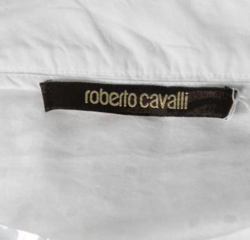 Mini-jupe blanche Broderie Anglaise en coton et dentelle Roberto Cavalli S en vente 3