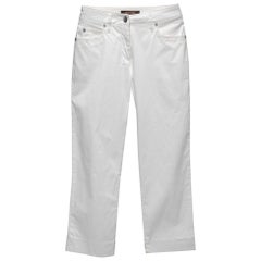 Roberto Cavalli White Cotton Capri Pants S