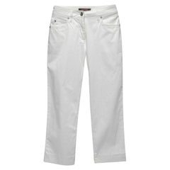 Roberto Cavalli Pantaloni Capri in cotone bianco S.