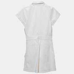 Roberto Cavalli White Cotton Twill Lace-Up Playsuit