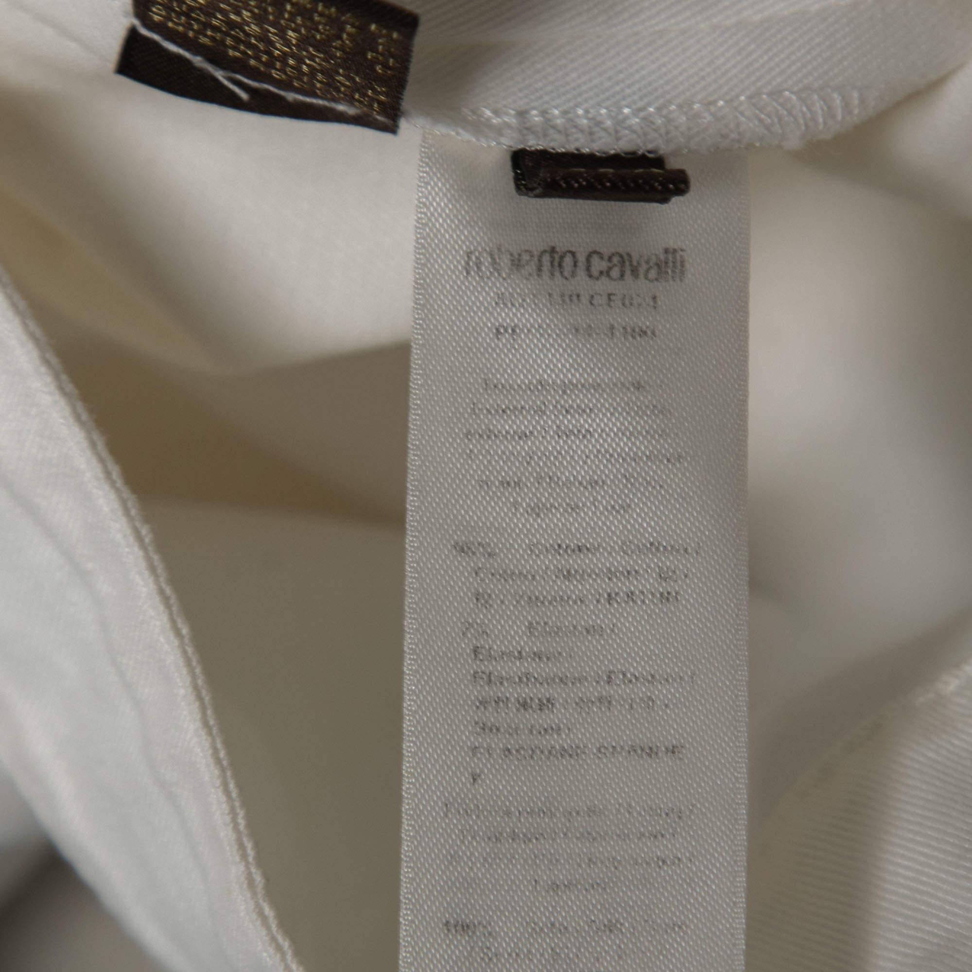 Roberto Cavalli - Combinaison à lacets en sergé de coton blanc Pour femmes en vente