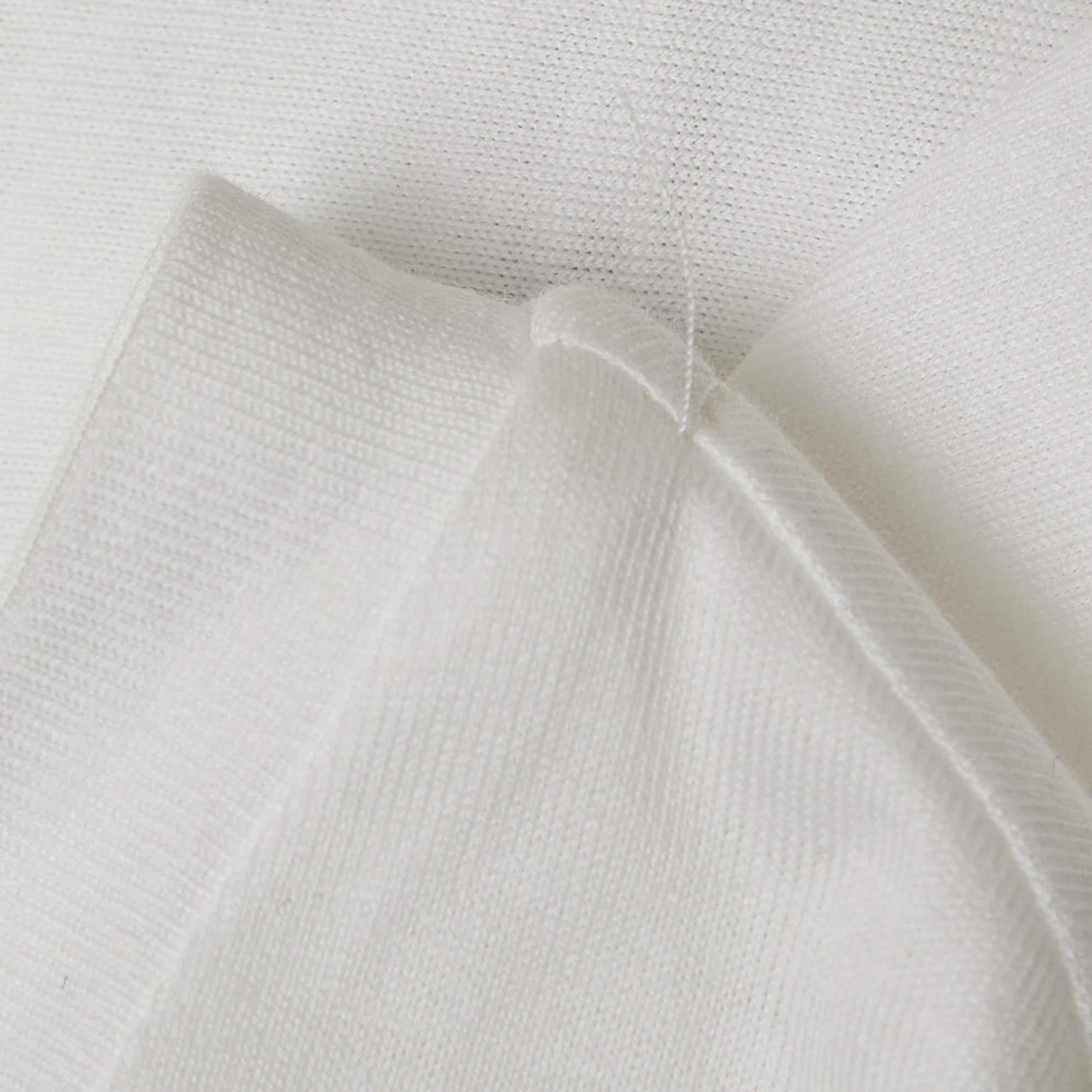 Roberto Cavalli White Crystal Embellished Jersey T-Shirt M In Excellent Condition For Sale In Dubai, Al Qouz 2