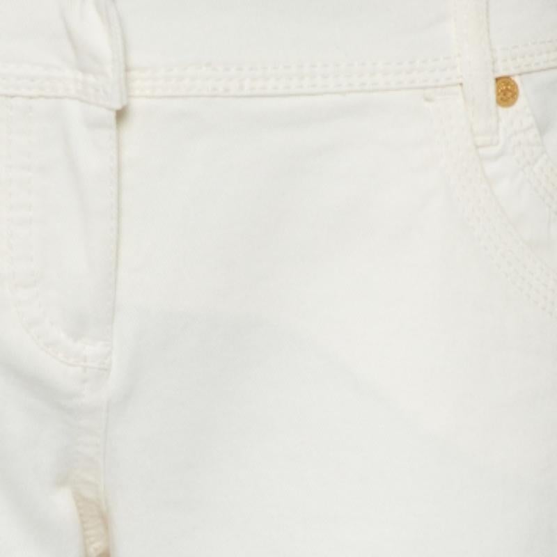 Roberto Cavalli White Denim Straight Leg Jeans XL For Sale 1
