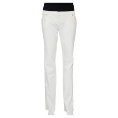 Roberto Cavalli White Denim Straight Leg Jeans XL