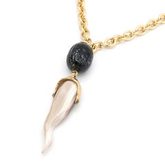 Roberto Cavalli White Horn Pendant Necklace