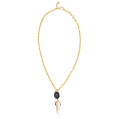 Roberto Cavalli White Horn Pendant Necklace