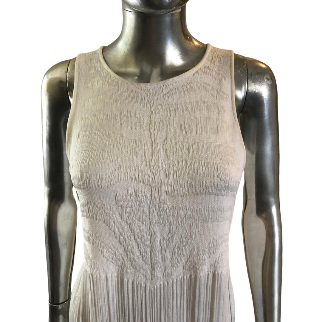 Women's Roberto Cavalli Italy White Animal Jacquard Fringe Blouse/ Mini Dress Size 8 For Sale