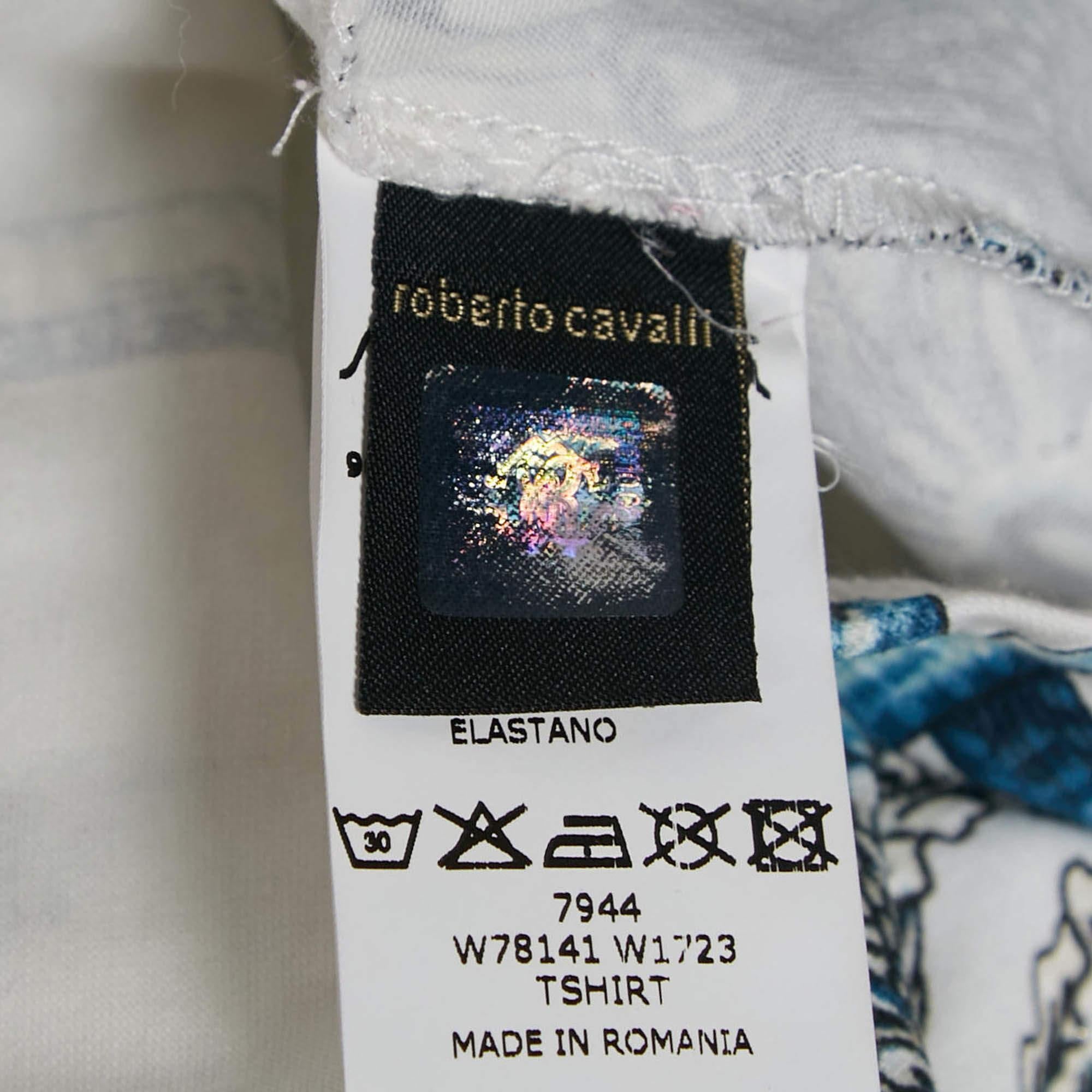 Roberto Cavalli White Jelly Fish Print Jersey T-Shirt 10Yrs For Sale 1