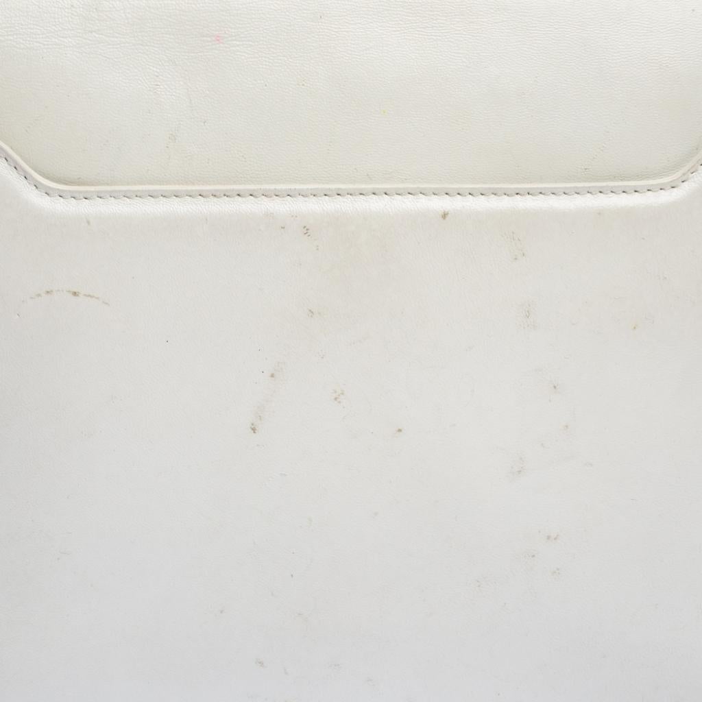 Roberto Cavalli White Leather Flap Shoulder Bag 7