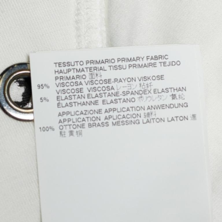 Roberto Cavalli Top de ojales de punto estampado blanco S en venta 1