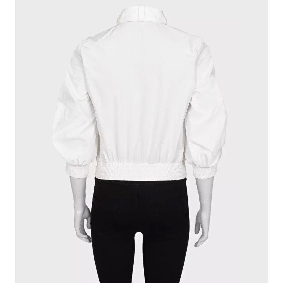 Grigio Roberto Cavalli Giacca con volant bianca - Taglia M. I. in vendita