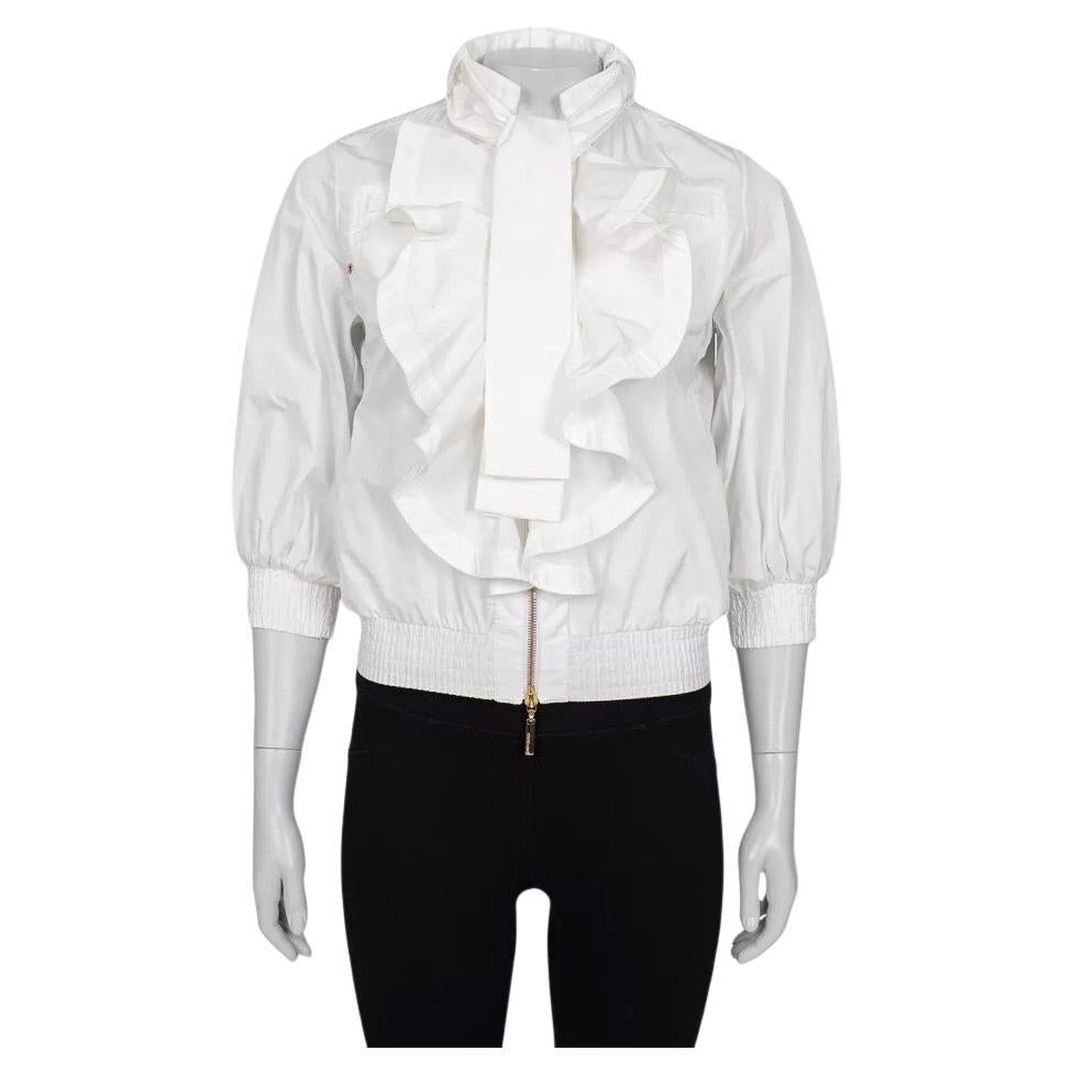 Roberto Cavalli Weiße Jacke mit Rüschen - Größe M