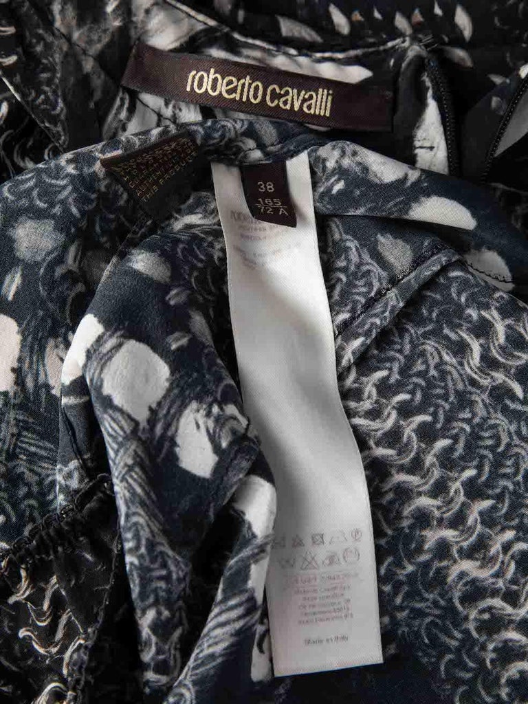 Roberto Cavalli Women's Grey Chain Print Halterneck Top For Sale 1