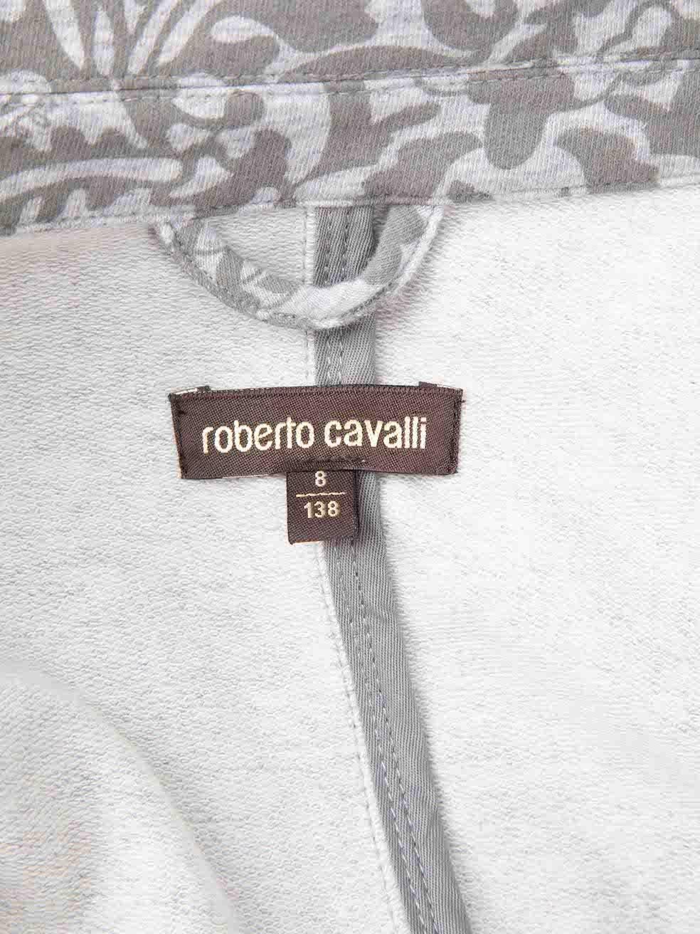 Men's Roberto Cavalli Women's Grey Patterned Blazer Style Jacket