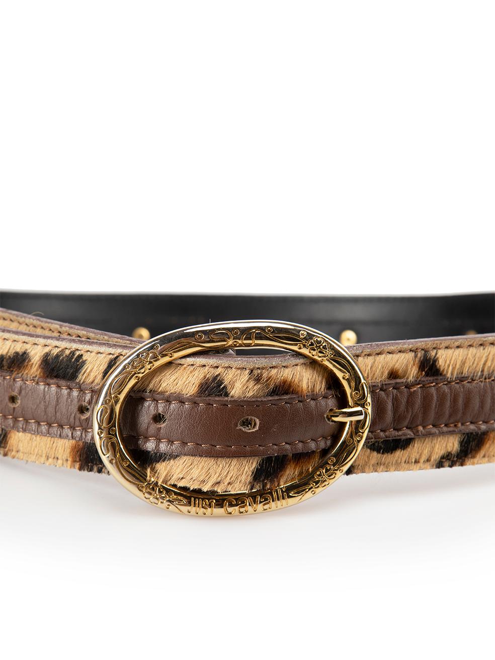 CONDITION is Very good. Hardly any visible wear to belt is evident on this used Just Cavalli designer resale item.



Details


Brown

Pony hair

Wide belt

Leopard print

Leather trim in the centre

Gold round embellishments



 

Made in