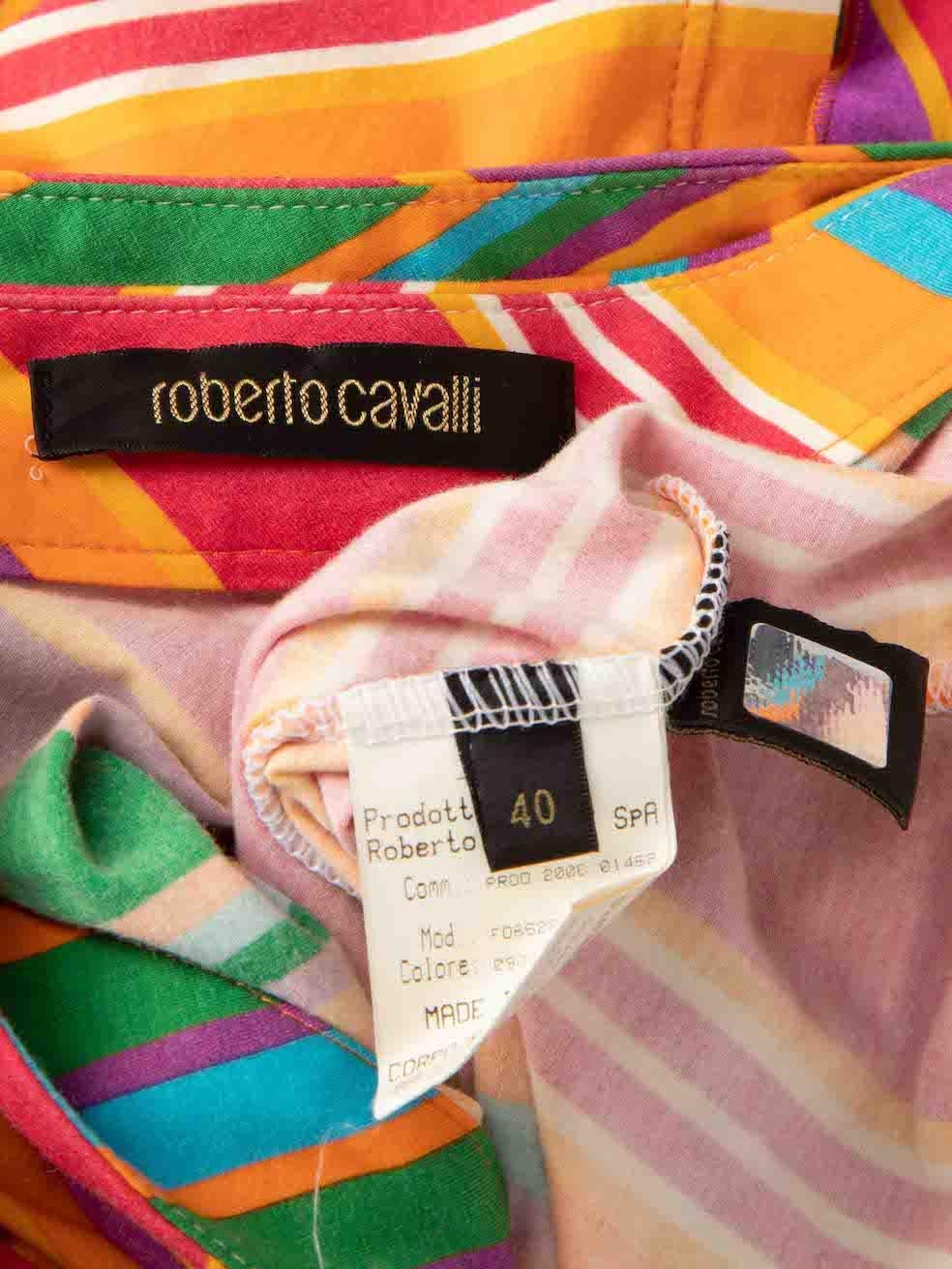 Roberto Cavalli - Top court rayé à encolure plongeante pour femme Pour femmes en vente