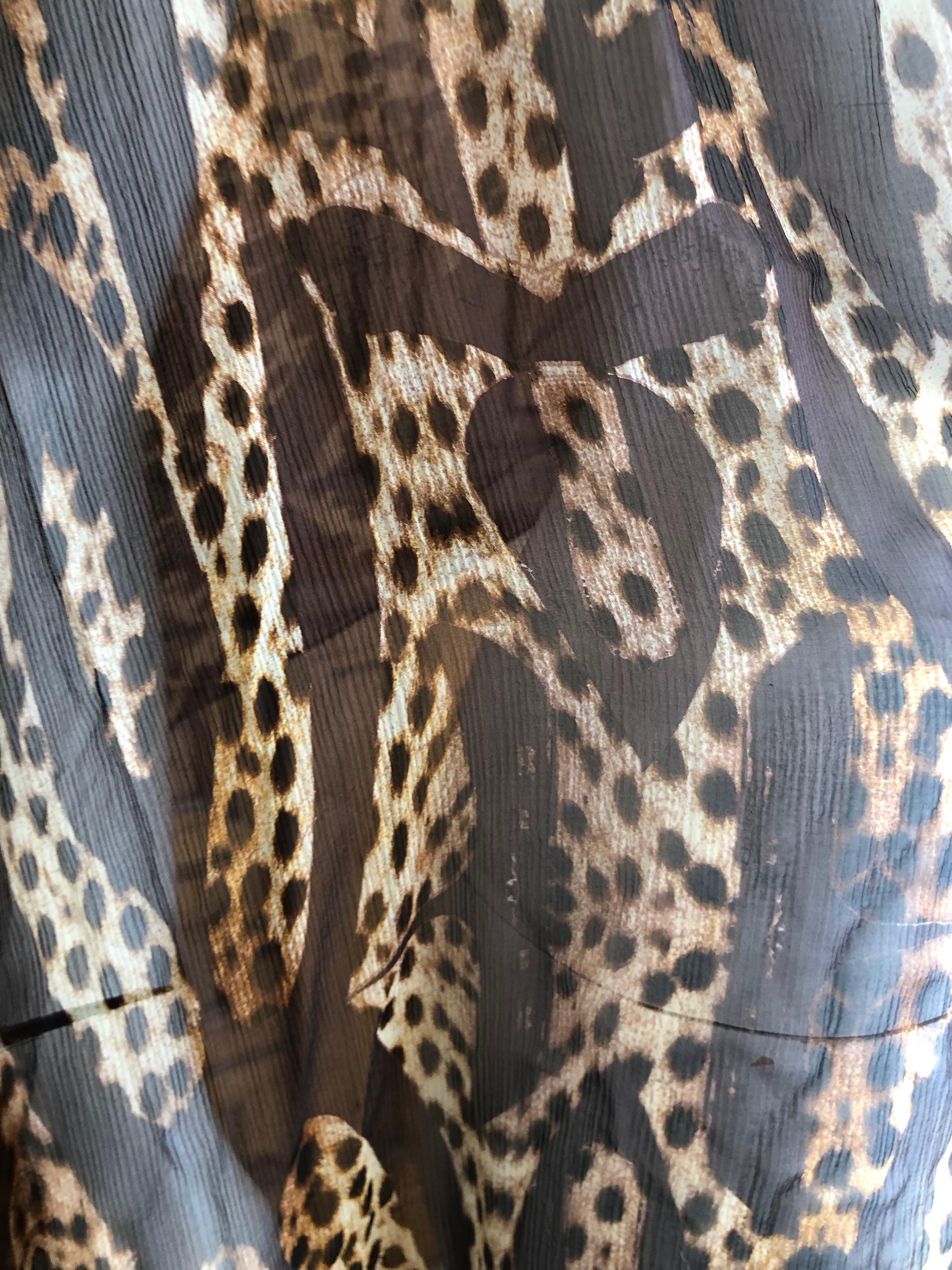 Women's or Men's Roberto Cavalli Xtra Large Leopard Print Silk Shawl For Sale