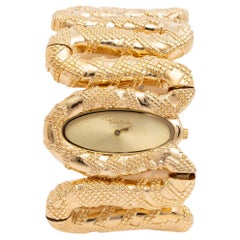 Roberto Cavalli, montre-bracelet pour femme 40 mm en acier inoxydable plaqué or jaune