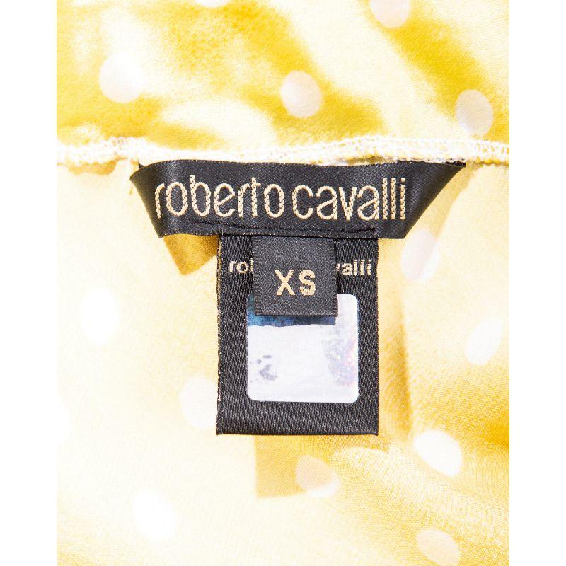 Women's Roberto Cavalli Yellow Polka Dot Silk Skirt Set, 2000's