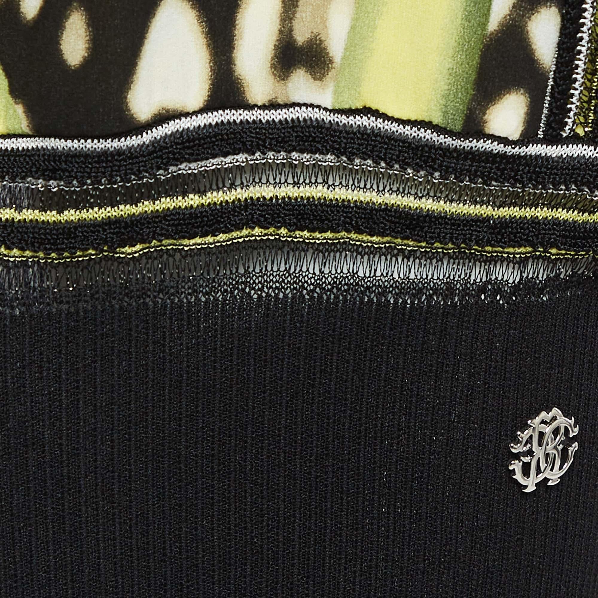 Roberto Cavalli  Top asymétrique en soie imprimée jaune M. Bon état - En vente à Dubai, Al Qouz 2