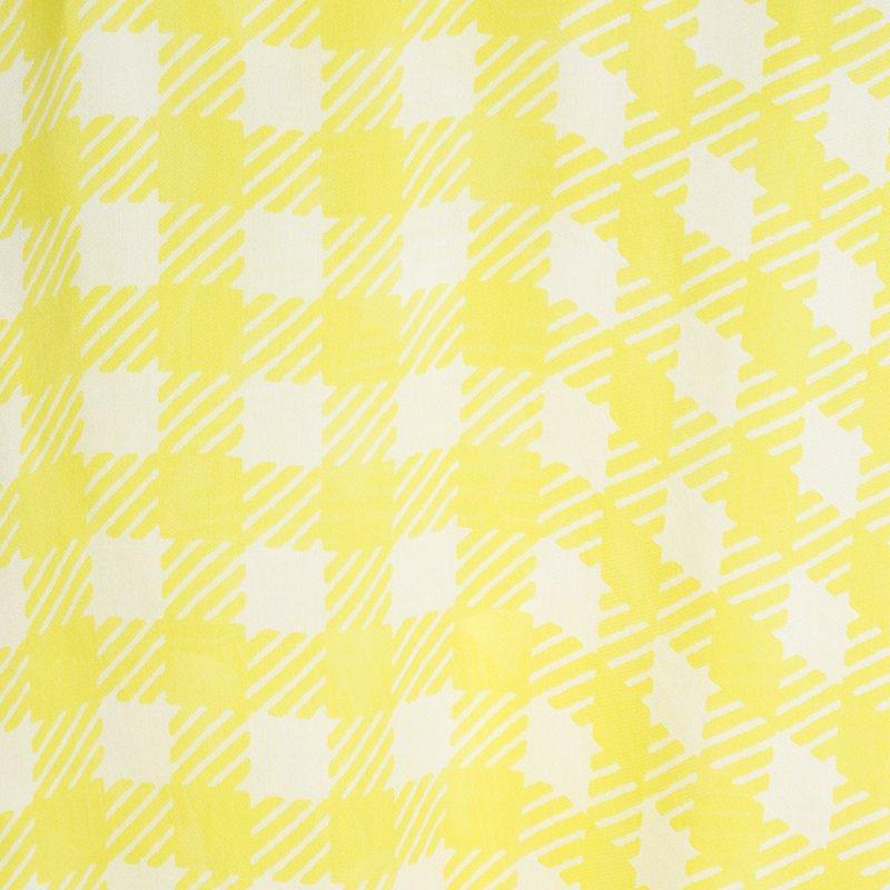 Women's Roberto Cavalli Yellow Printed Silk Tiered Strapless Dress M