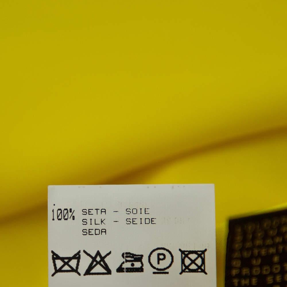 Roberto Cavalli Yellow Silk Satin Flared Maxi Skirt L For Sale 3