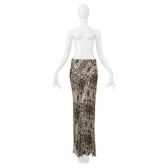 Roberto Cavalli Zebra And Floral Bias Cut Maxi Skirt