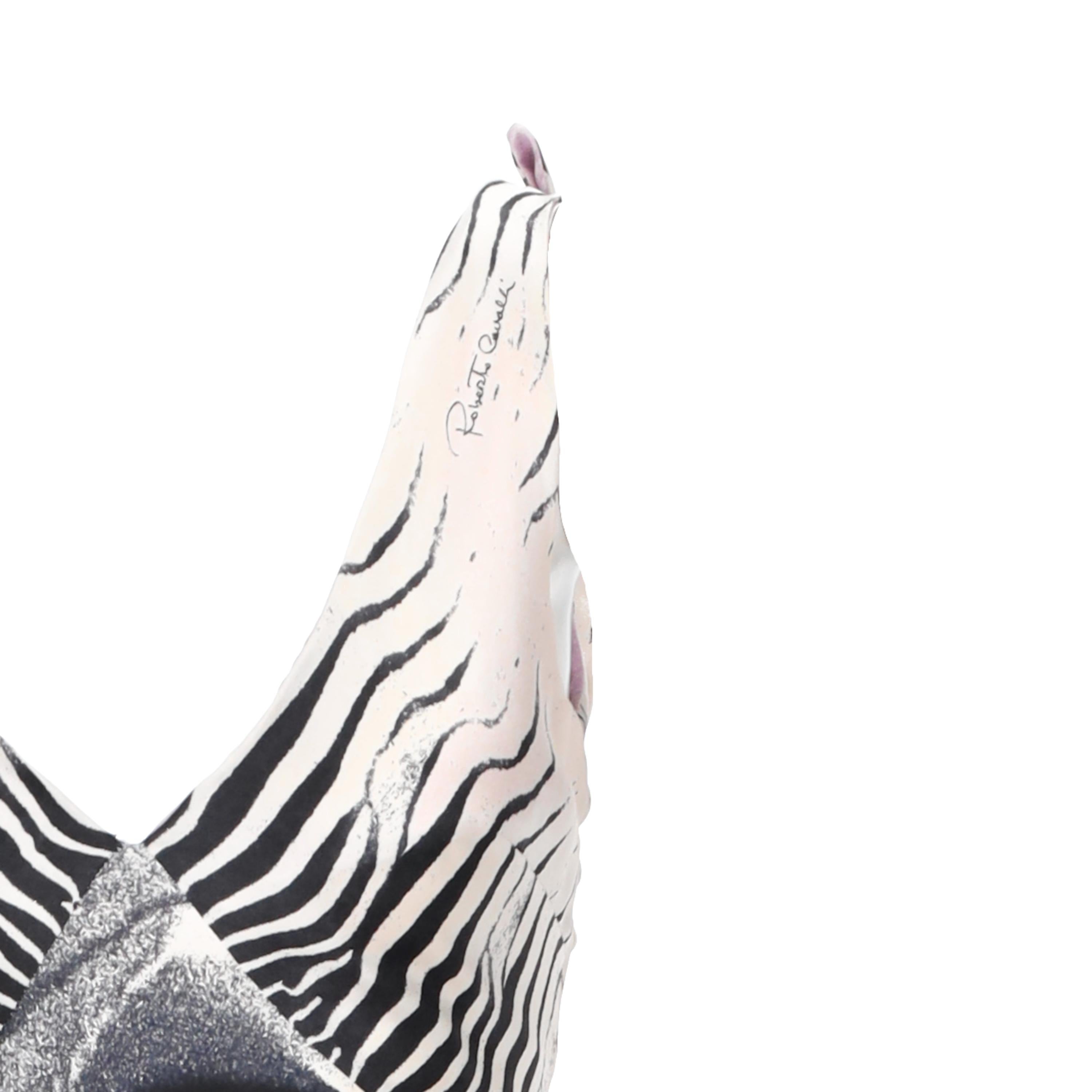 Women's Roberto Cavalli Zebra and Rose Pattern Knot Dress For Sale